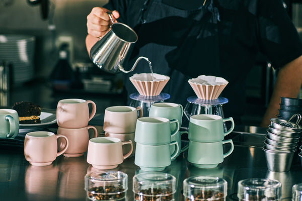 Stacking mugs for aroma enjoying