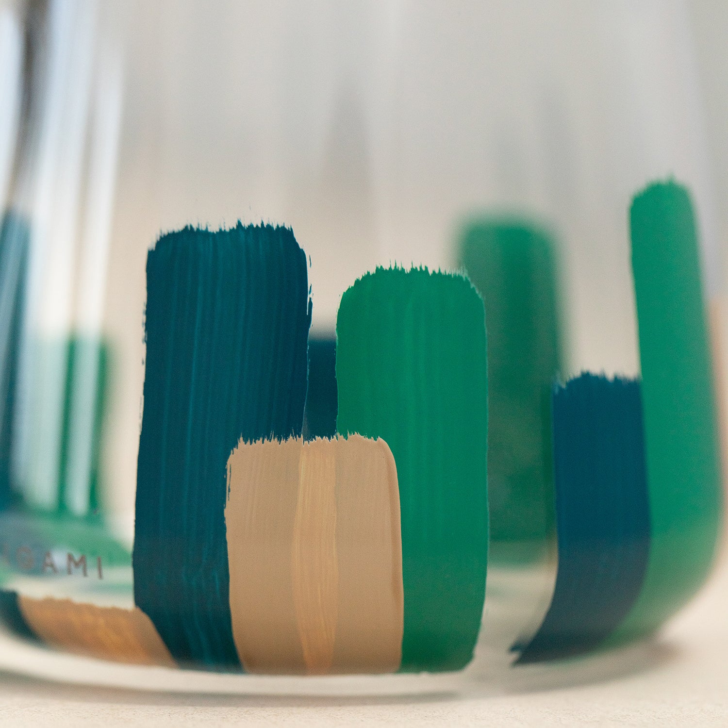 【Lottery Sales】ORIGAMI × Maruyoshi Kosaka Aroma Glass Server [Stripes] [ao]