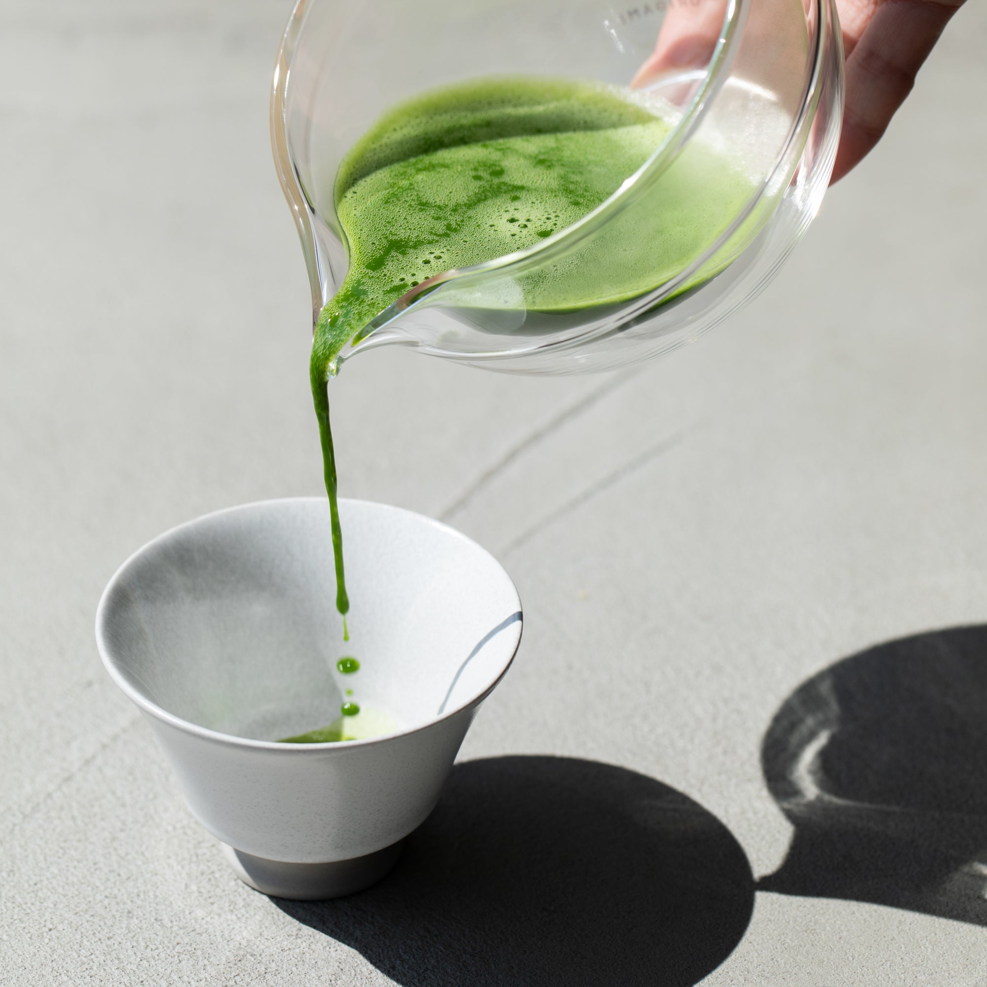 Glass Katakuchi Matcha Bowl